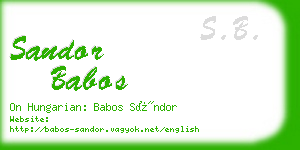 sandor babos business card